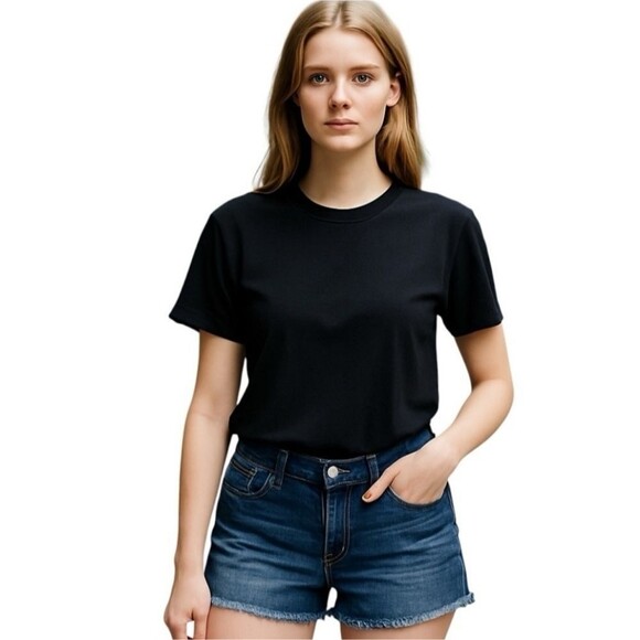 J. Crew Women's Midrise Indigo Denim Jean Shorts Frayed Hem Dark Wash Size 26 - Picture 4 of 7